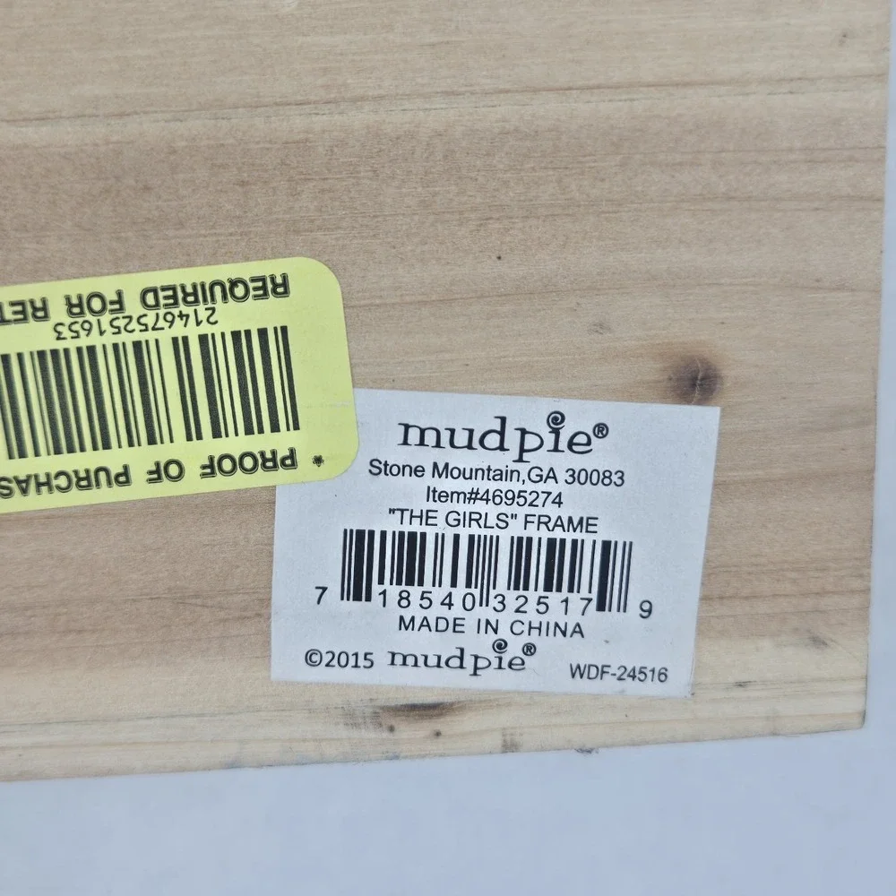 2 Mud Pie The Guys & The Girls Wedding Party Photo Frames White Shiplap NEW